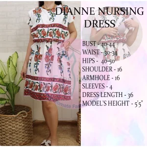 Dianne Cotton Nursing Maternity Breastfeeding Dress Fit M To 2XL