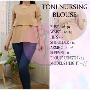 Toni Nursing/Maternity Blouse Soft Neoprene Fit M To XL