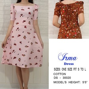 Irma Cotton Smocking Back Dress Freesize Summer Floral Dress Low Price