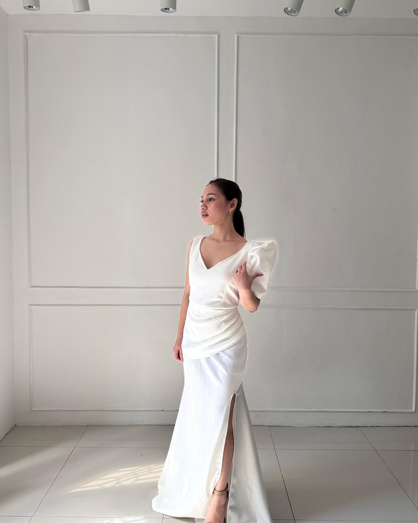 FREESIZEPH TAYLOR FORMAL LONG DRESS MODERN FILIPINIANA MADE OF NEOPRENE FABRIC puff sleeve elegant formal dresses regular chic - Image 7