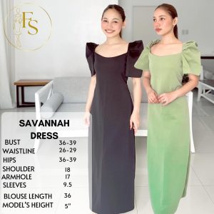 FREESIZEPH SAVANNAH FILIPINIANA DRESS MIDI LENGTH FORMAL DRESS puff sleeve elegant formal dresses regular chic