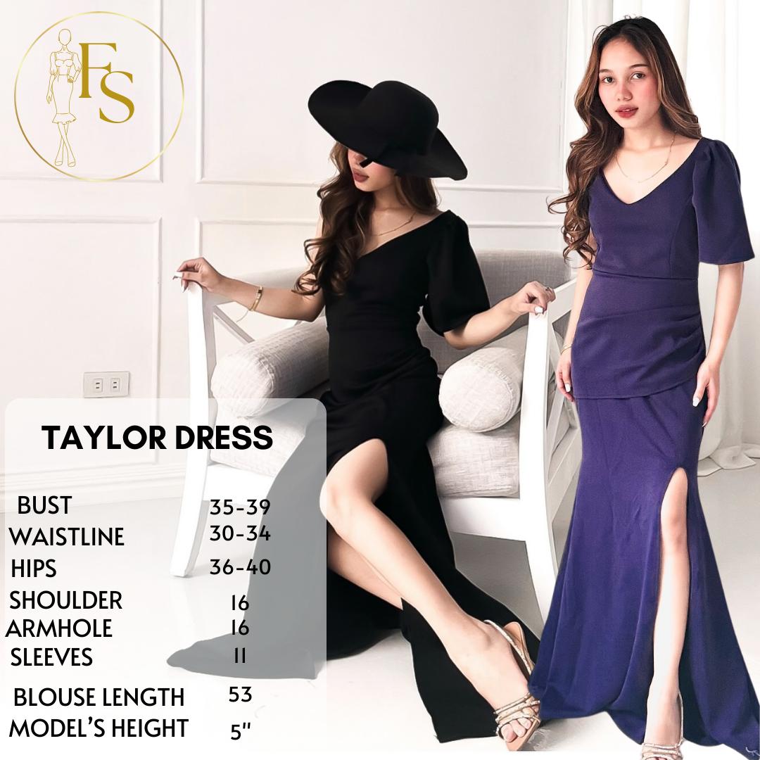 FREESIZEPH TAYLOR FORMAL LONG DRESS MODERN FILIPINIANA MADE OF NEOPRENE FABRIC puff sleeve elegant formal dresses regular chic