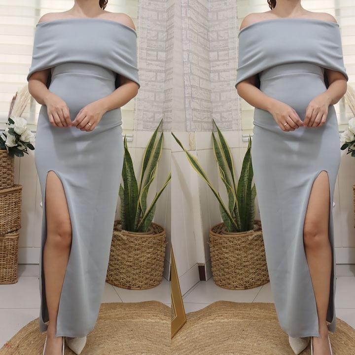 PAULEEN MAXI LONG FORMAL GOWN NEOPRENE DRESS FIT S TO M Womenswear Clothes Apparel Women - Image 6