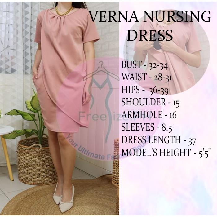 VERNA NEOPRENE NURSING BREASTFEEDING DRESS FREESIZE