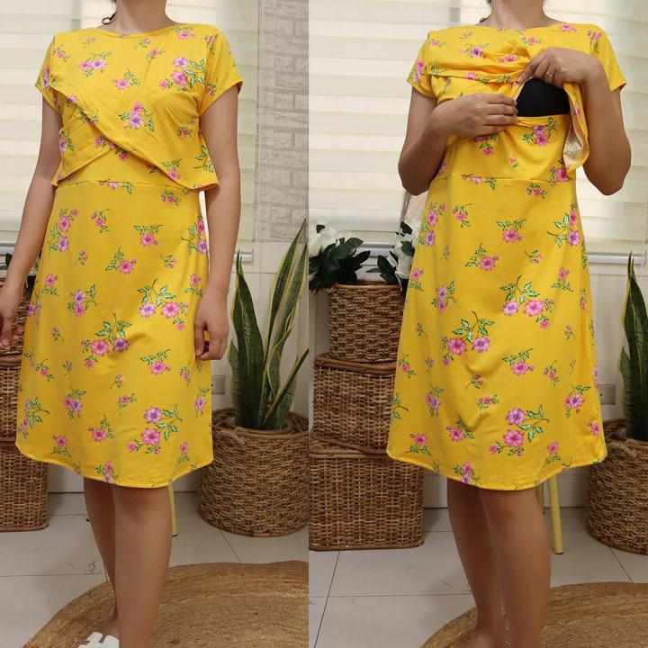 KYLINE NURSING BREASTFEEDING DRESS COTTON SPANDEX FIT UP TO XL - Image 5