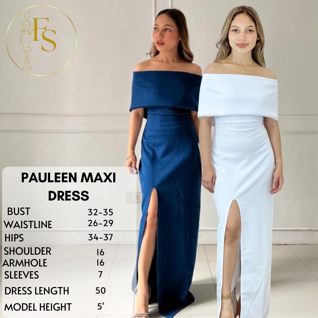 PAULEEN MAXI LONG FORMAL GOWN NEOPRENE DRESS FIT S TO M Womenswear Clothes Apparel Women