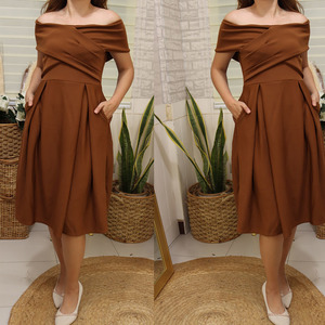 KIM NEOPRENE FORMAL DRESS FREESIZE WITH POCKET Fabric Fit Womenswear Lady Women - Image 3