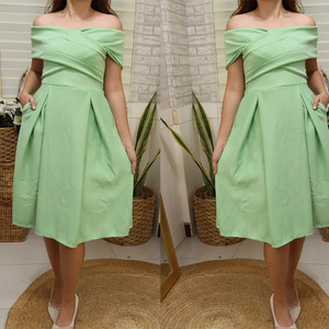 KIM NEOPRENE FORMAL DRESS FREESIZE WITH POCKET Fabric Fit Womenswear Lady Women - Image 2