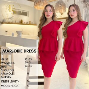 MARJORIE SEMI FORMAL NEOPRENE DRESS FREESIZE Fit Womenswear Women Clothes One Shoulder Elegant Formal Dresses