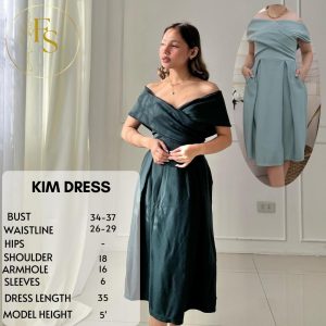 KIM NEOPRENE FORMAL DRESS  FREESIZE WITH POCKET Fabric Fit Womenswear Lady Women