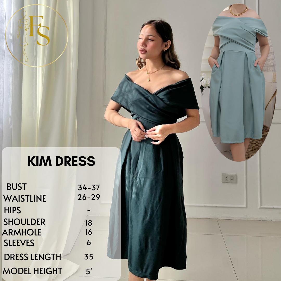 KIM NEOPRENE FORMAL DRESS FREESIZE WITH POCKET Fabric Fit Womenswear Lady Women
