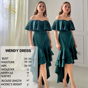 WENDY NEOPRENE LONG DRESS FORMAL, JS PROM, GRADUATION DRESS FREESIZE Womenswear Clothes Garments Lady Women White regular chic formal dresses
