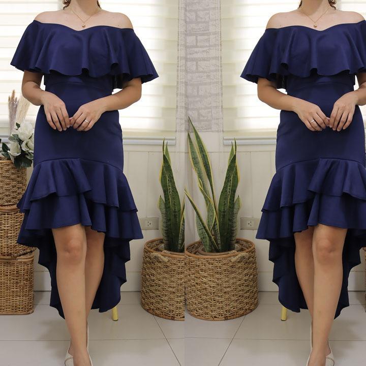 WENDY NEOPRENE LONG DRESS FORMAL, JS PROM, GRADUATION DRESS FREESIZE Womenswear Clothes Garments Lady Women White regular chic formal dresses - Image 11