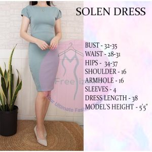 FREESIZEPH SOLEN NEOPRENE DRESS WORK OFFICE DRESS BASIC FIT SMALL TO SEMI-LARGE