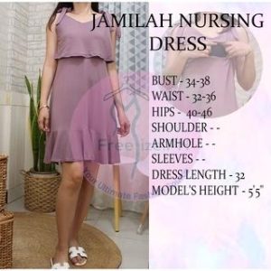FREESIZE Jamilah NURSING BREASTFEEDING MATERNITY COTTON DRESS FIT UP SMALL,MEDIUM,LARGE,XL