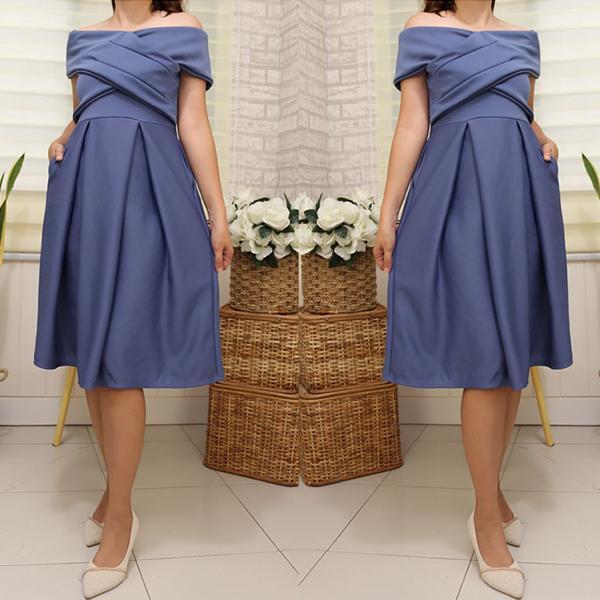 KIM NEOPRENE FORMAL DRESS FREESIZE WITH POCKET Fabric Fit Womenswear Lady Women - Image 4
