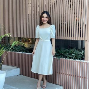 FREESIZE JANET NEOPRENE DRESS FOR GRADUATION, CIVIL WEDDING, DEDICATION, BRIDAL DRESS, ALL FORMAL OCCASION