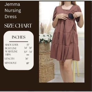 JEMMA NURSING BREASTFEEDING MATERNITY DRESS KNITTED 4X4 FABRIC FIT UP TO 2XL