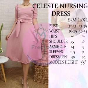 CELESTE NEOPRENE BREASTFEEDING NURSING FORMAL DRESS WITH SIZES