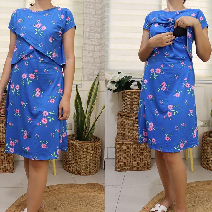 KYLINE NURSING BREASTFEEDING DRESS COTTON SPANDEX FIT UP TO XL - Image 6