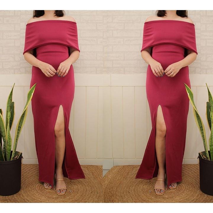PAULEEN MAXI LONG FORMAL GOWN NEOPRENE DRESS FIT S TO M Womenswear Clothes Apparel Women - Image 15