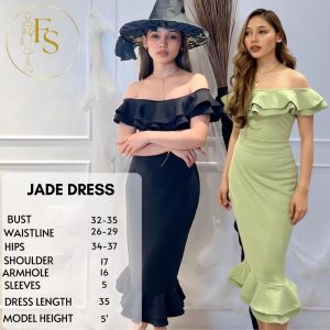 JADE NEOPRENE DRESS FIT S TO SEMI-LARGE SEMI-FORMAL FORMAL Womenswear Women Apparel Medium Lingerie Formal Wear Dresse Lady