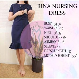 RINA BREASTFEEDING MATERNITY NURSING SOFT NEOPRENE DRESS FIT S TO L