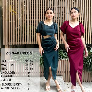 ZEINAB NEOPRENE FORMAL SEXY DRESS PUFF SLEEVES Clothes Womenswear