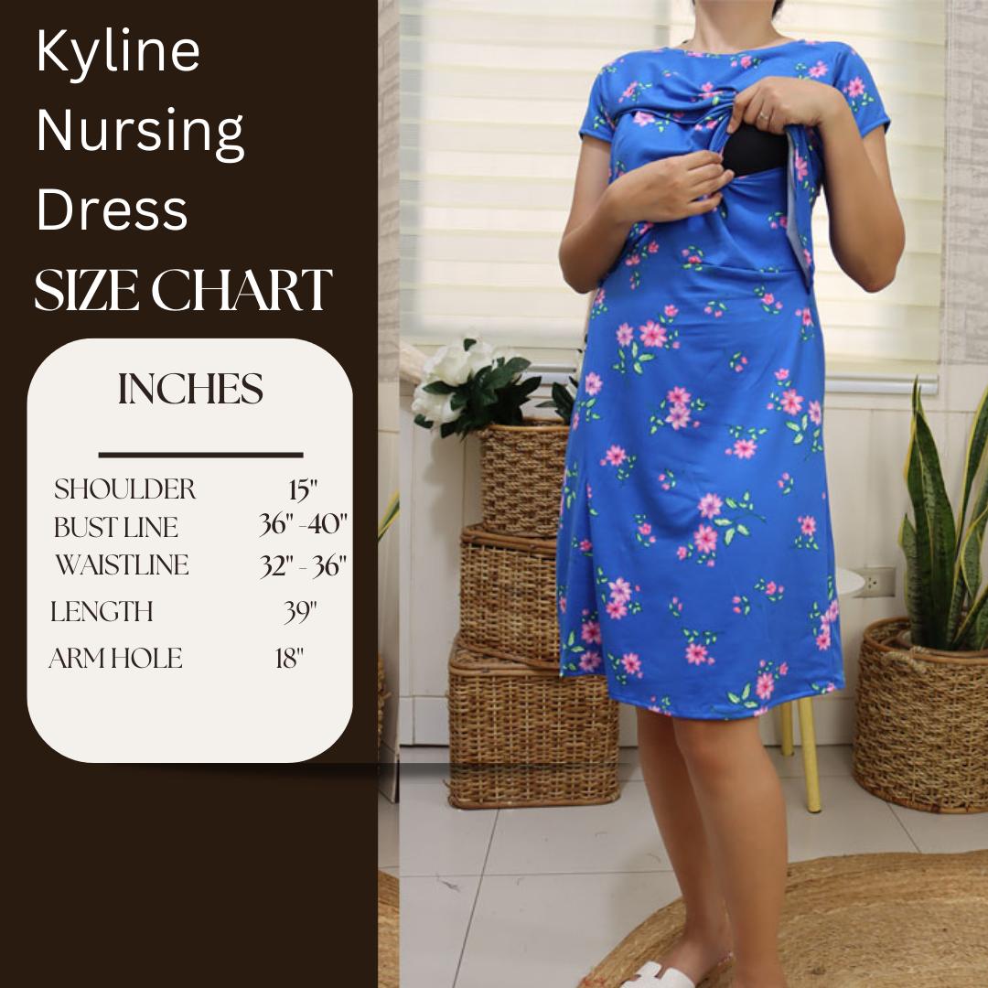 KYLINE NURSING BREASTFEEDING DRESS COTTON SPANDEX FIT UP TO XL
