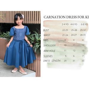 FREESIZEPH CARNATION FROMAL FOR KID DRESS FROM 2 TO 8 YRS OLD NEOPRENE FABRIC