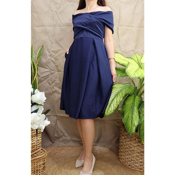 KIM NEOPRENE FORMAL DRESS FREESIZE WITH POCKET Fabric Fit Womenswear Lady Women - Image 6