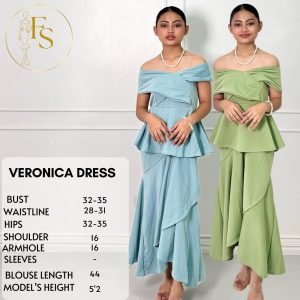 NEOPRENE VERONICA MIDI  GOWN FORMAL DRESS FREESIZE FIT SMALL TO SEMI-LARGE