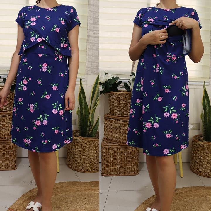 KYLINE NURSING BREASTFEEDING DRESS COTTON SPANDEX FIT UP TO XL - Image 3