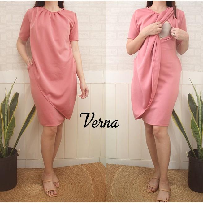 VERNA NEOPRENE NURSING BREASTFEEDING DRESS FREESIZE - Image 5