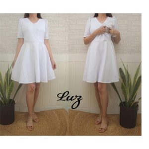 LUZ NEOPRENE NURSING BREASTFEEDING OFFICE SEMI-FORMAL DRESS FIT M TO XL