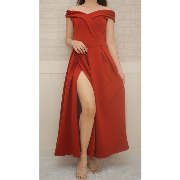 VALERIE NEOPRENE LONG DRESS FORMAL WEAR FREESIZE FIT SMALL TO SEMI-LARGE Womenswear Clothes Island Women Garments Lingerie Lady Comfort Elegant Minimalist Gowns - Image 4