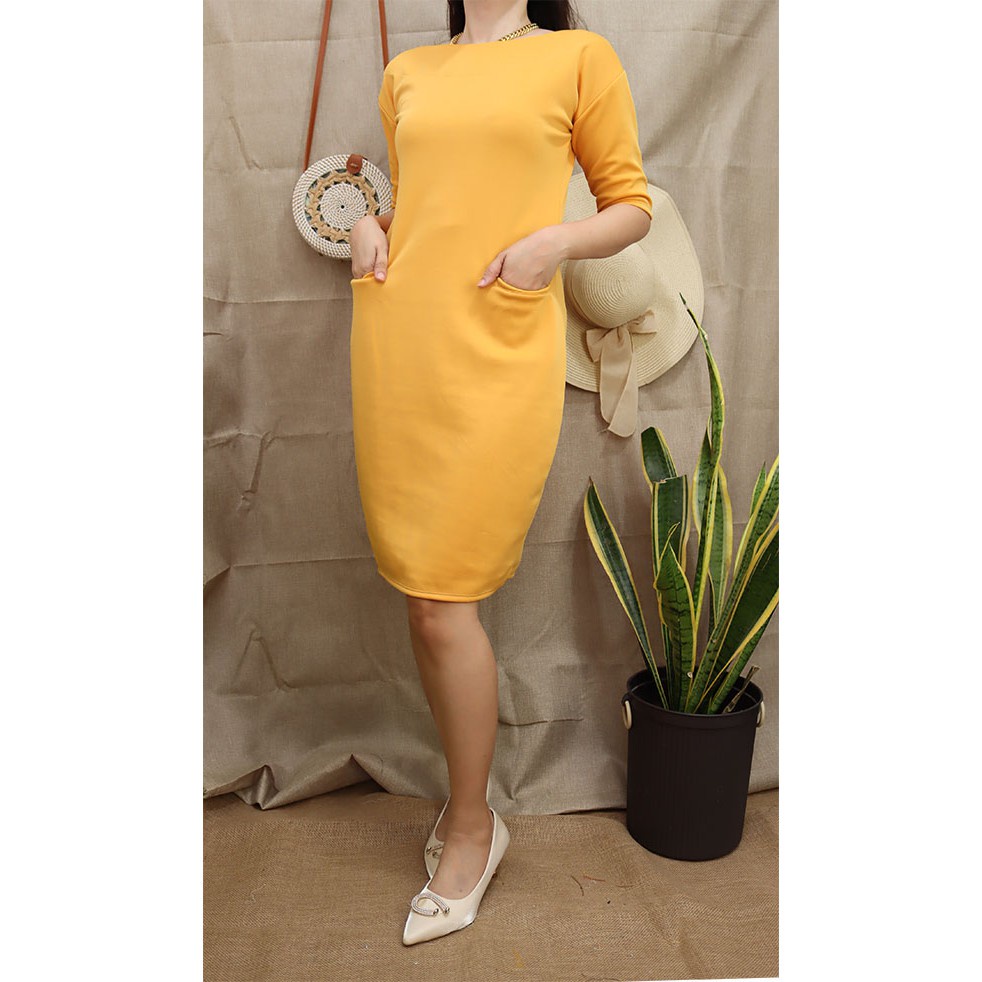 SABRINA OFFICE DRESS CORPORATE DRESS NEOPRENE FREESIZE iglesia ni cristo - Image 8