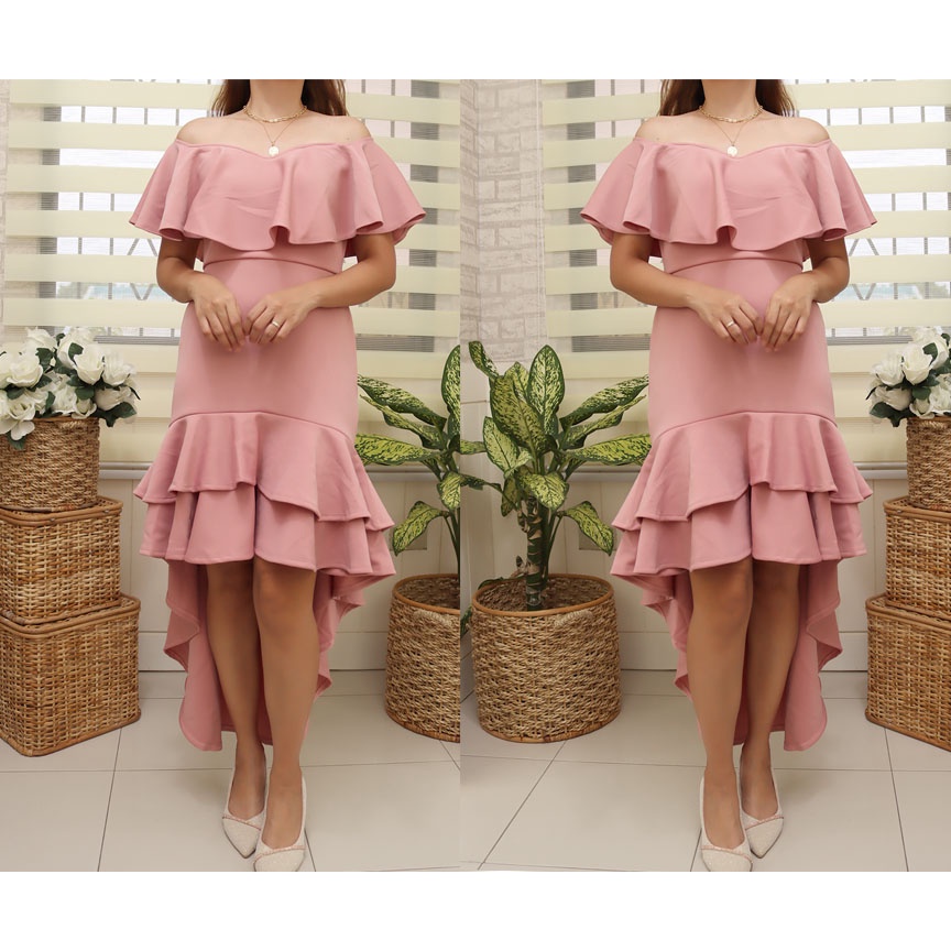 WENDY NEOPRENE LONG DRESS FORMAL, JS PROM, GRADUATION DRESS FREESIZE Womenswear Clothes Garments Lady Women White regular chic formal dresses - Image 6