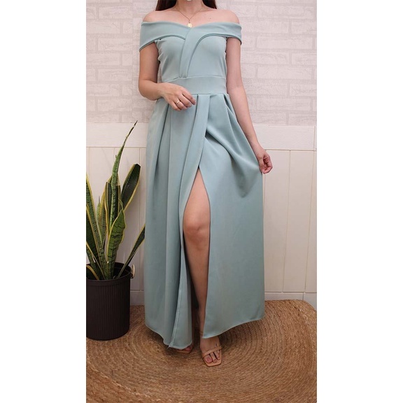 VALERIE NEOPRENE LONG DRESS FORMAL WEAR FREESIZE FIT SMALL TO SEMI-LARGE Womenswear Clothes Island Women Garments Lingerie Lady Comfort Elegant Minimalist Gowns - Image 5