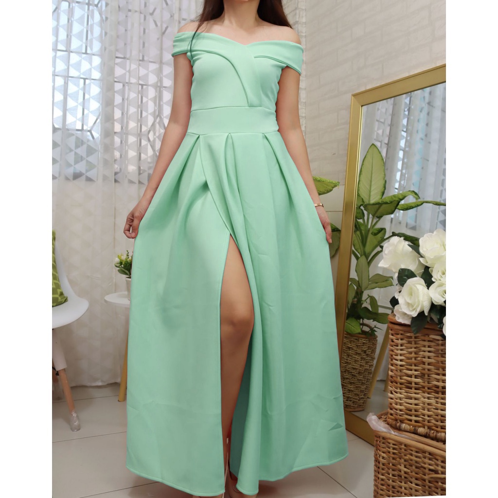 VALERIE NEOPRENE LONG DRESS FORMAL WEAR FREESIZE FIT SMALL TO SEMI-LARGE Womenswear Clothes Island Women Garments Lingerie Lady Comfort Elegant Minimalist Gowns - Image 20