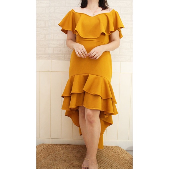 WENDY NEOPRENE LONG DRESS FORMAL, JS PROM, GRADUATION DRESS FREESIZE Womenswear Clothes Garments Lady Women White regular chic formal dresses - Image 2