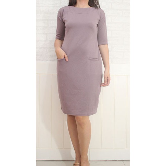 SABRINA OFFICE DRESS CORPORATE DRESS NEOPRENE FREESIZE iglesia ni cristo - Image 14