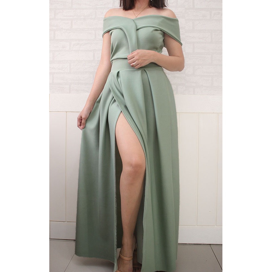 VALERIE NEOPRENE LONG DRESS FORMAL WEAR FREESIZE FIT SMALL TO SEMI-LARGE Womenswear Clothes Island Women Garments Lingerie Lady Comfort Elegant Minimalist Gowns - Image 17