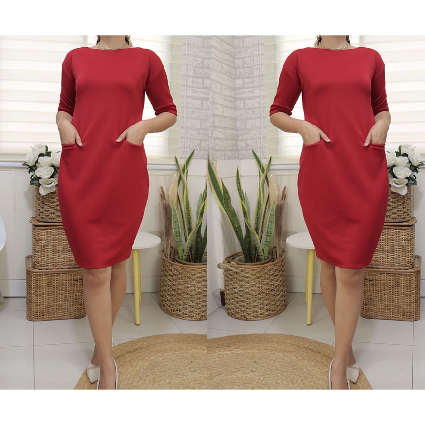 SABRINA OFFICE DRESS CORPORATE DRESS NEOPRENE FREESIZE iglesia ni cristo - Image 20
