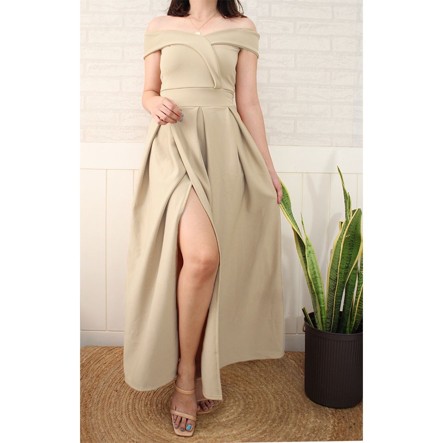VALERIE NEOPRENE LONG DRESS FORMAL WEAR FREESIZE FIT SMALL TO SEMI-LARGE Womenswear Clothes Island Women Garments Lingerie Lady Comfort Elegant Minimalist Gowns - Image 10