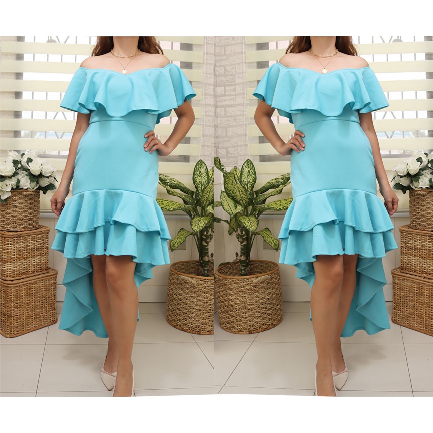 WENDY NEOPRENE LONG DRESS FORMAL, JS PROM, GRADUATION DRESS FREESIZE Womenswear Clothes Garments Lady Women White regular chic formal dresses - Image 5