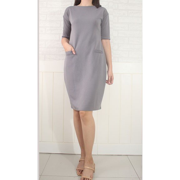 SABRINA OFFICE DRESS CORPORATE DRESS NEOPRENE FREESIZE iglesia ni cristo - Image 6