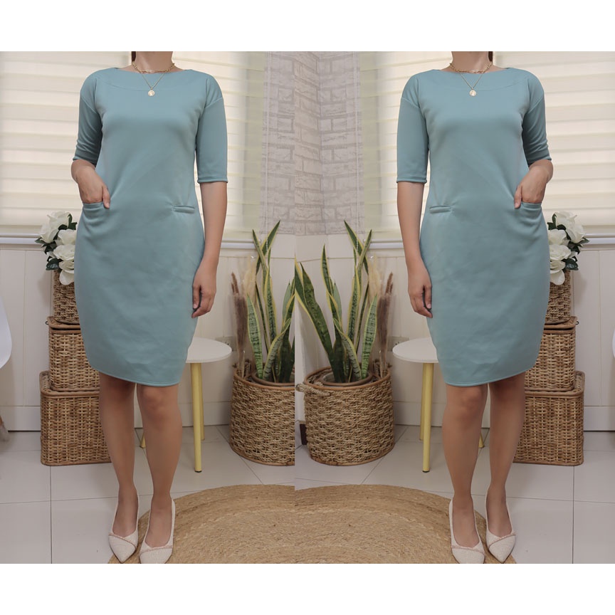 SABRINA OFFICE DRESS CORPORATE DRESS NEOPRENE FREESIZE iglesia ni cristo - Image 16