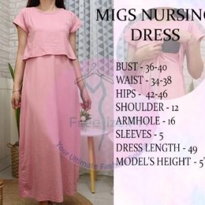 MIGS BREASTFEEDING NURSING MATERNITY MAXI DRESS COTTON SPANDEX FIT SMALL, MEDIUM TO LARGE