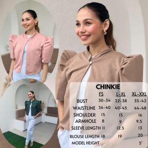 FREESIZEPH | CHINKIE MODERN FILIPINIANA BLAZER CHINESE COLLAR FIT UP TO 2XL